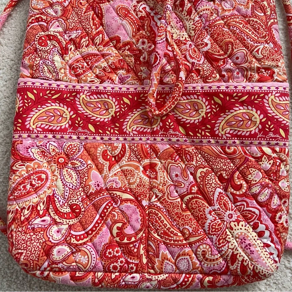 Vera Bradley Orange Sherbet String Backpack - Picture 5 of 8